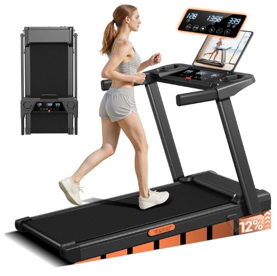 LONTEK 12% Incline Treadmill with Handle