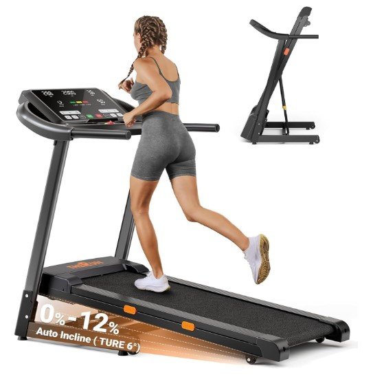 THERUN Incline Treadmill with LED Screen