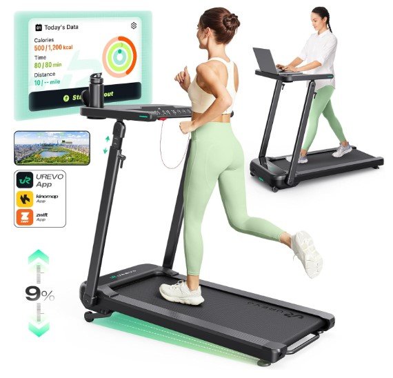 UREVO Treadmill with Standing Desk