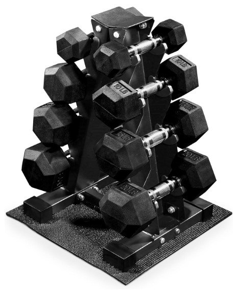 BalanceFrom Rubber Coated Hex Dumbbells