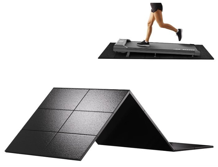 HOVSCO Foldable Treadmill Mat Hardwood Floors