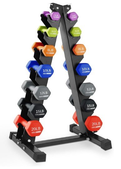 HolaHatha Free Hand Weight Sets with Rack