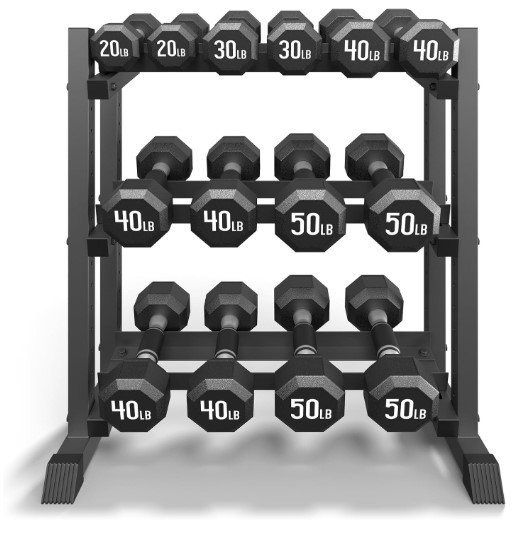 Jusgym Adjustable 3-Tier Dumbbell Rack