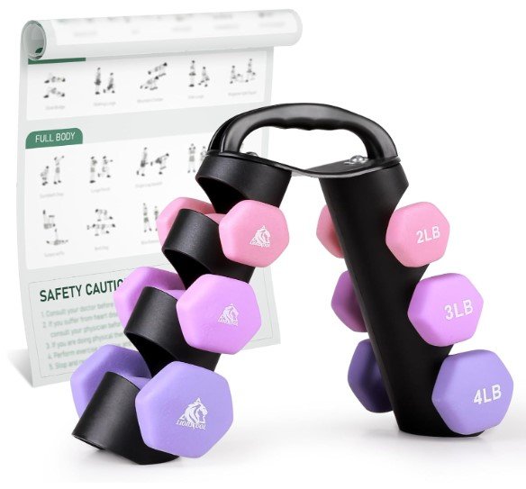 LIONSCOOL Neoprene Coated Dumbbell Hand Weights