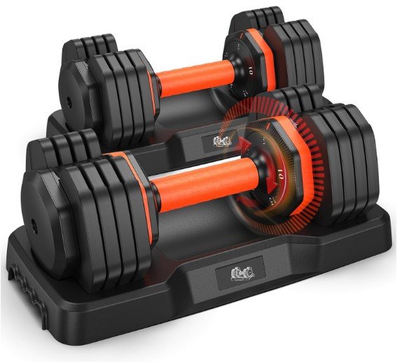 LifeOG Updated Adjustable Dumbbell Set of 2
