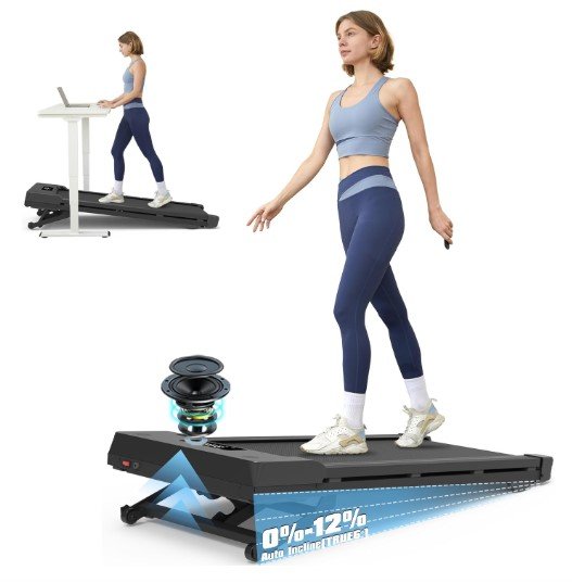 PACEROCKER Walking Pad Treadmill with Auto Incline