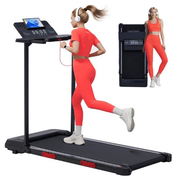 SUOUER Walking Pad with Incline and Handle Bar