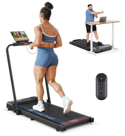THERUN 2 in 1 Foldable Treadmills for Home