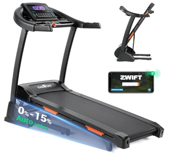 THERUN Folding Treadmill for Running & Walking