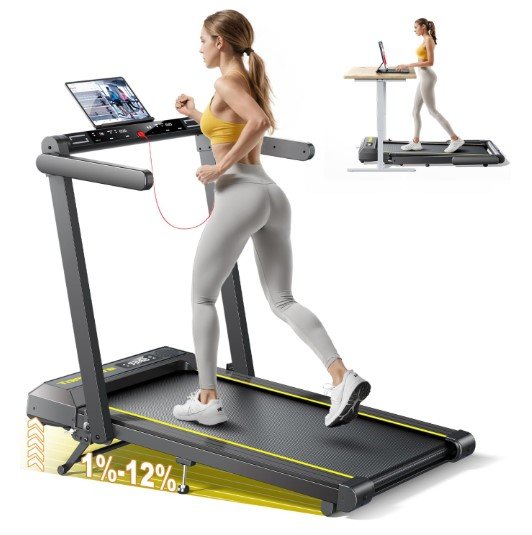 TOPUTURE Walking Pad Treadmill with Incline & Handle Bar