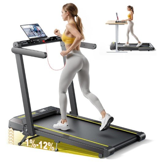 TOPUTURE Walking Pad Treadmill with Incline