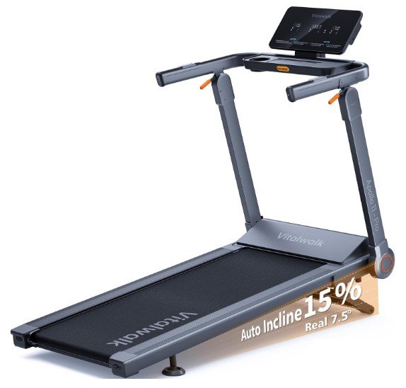 VITALWALK Foldable Treadmill with Auto Incline