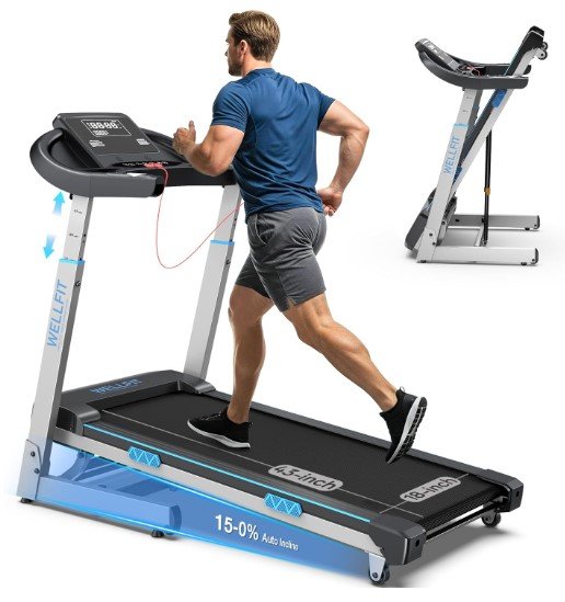 WELLFIT 400 lbs Heavy-Duty Capacity Folding Treadmill