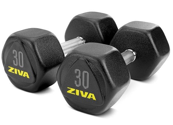ZIVA Commercial Grade Premium Hex Dumbbells