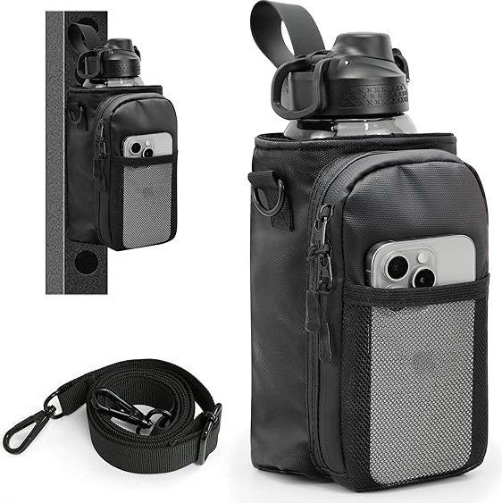 Balency Magnetic Gym Water Bottle Bag with Phone Pockets