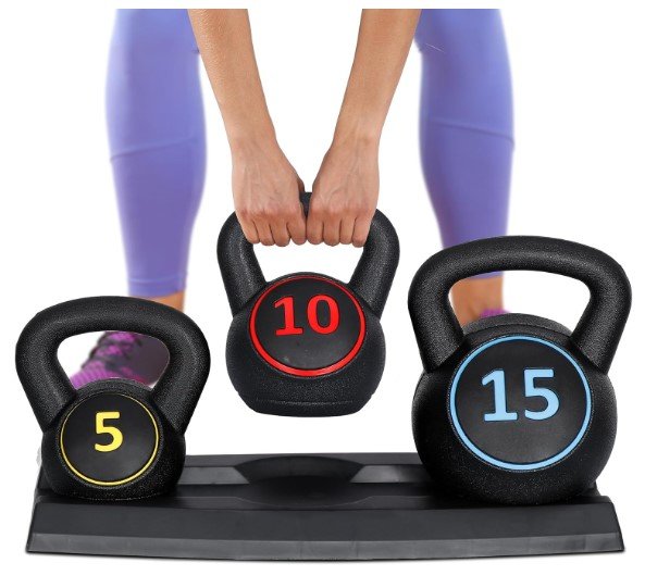 F2C 3-Piece Kettlebell Set with Storage Rack