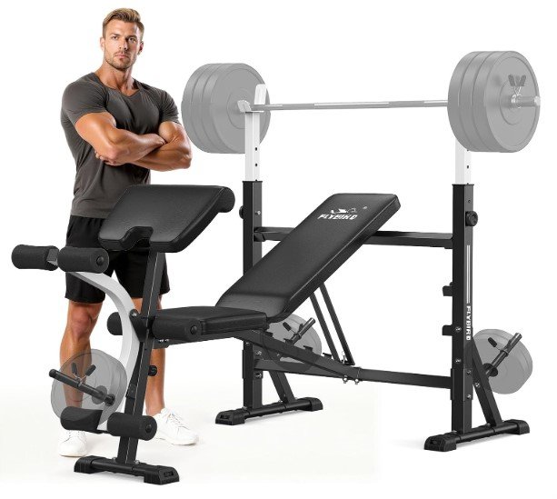 FLYBIRD Olympic Adjustable Leg Extension and Leg curl