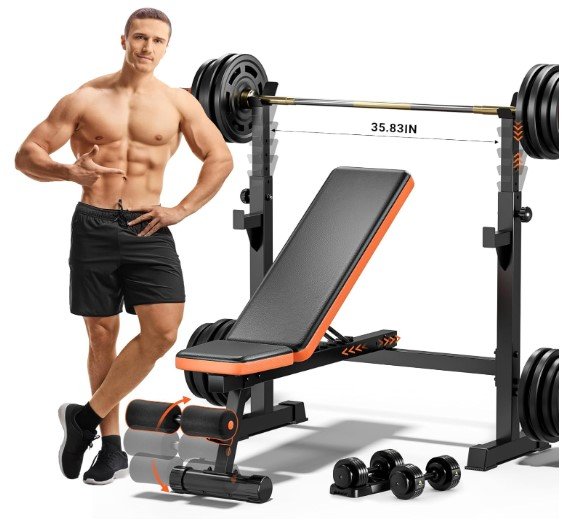 Fostoy Heavy Duty Olympic Bench Press for Home