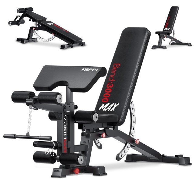 KeppiFitness Bench Press with Leg Extension