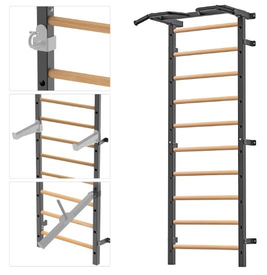 Kipika Swedish Ladder Dip Bars with Pull-Up Bars