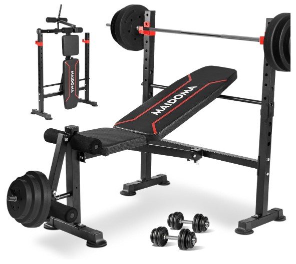 MAIDOMA Olympic Weight Bench Set with Leg Extension