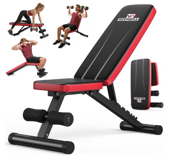 NICEPEOPLE Foldable & Compact Weight Bench for Home