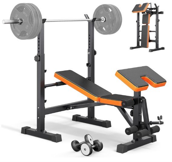 OUNUO Multi-Function Weight Bench Set - Leg Press