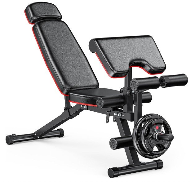 XDDIAS Adjustable Weight Bench with Leg Extension