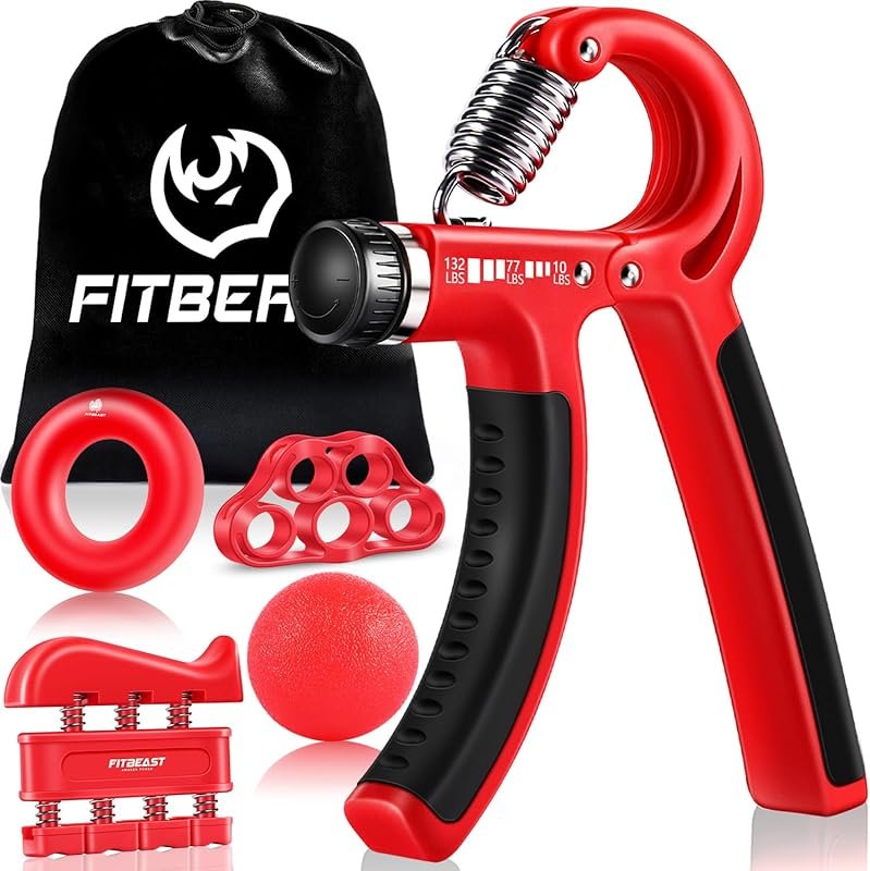 FitBeast 5-Pack Adjustable Hand Grip Strengthener Kit for Forearm and