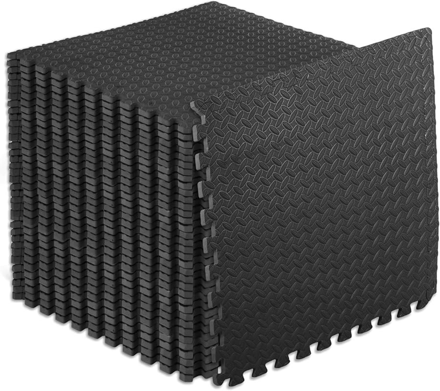 ProsourceFit ½ Inch EVA Interlocking Foam Floor Tiles for Home Gym, Kids