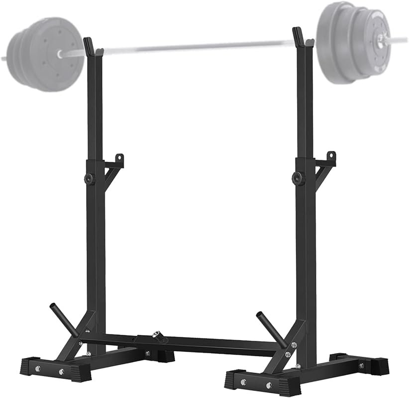 CANPA Adjustable Squat Rack with 600Lbs Capacity for Home Gym Barbell 