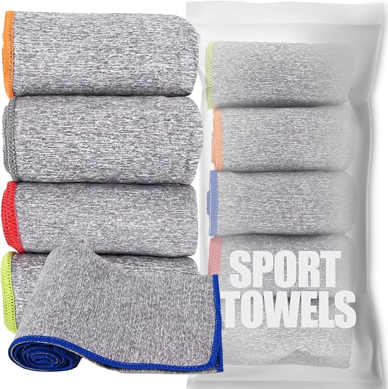Microfiber Quick Dry Gym Towel 5 Pack – Silver Ion Odor-Free, Fast Dry