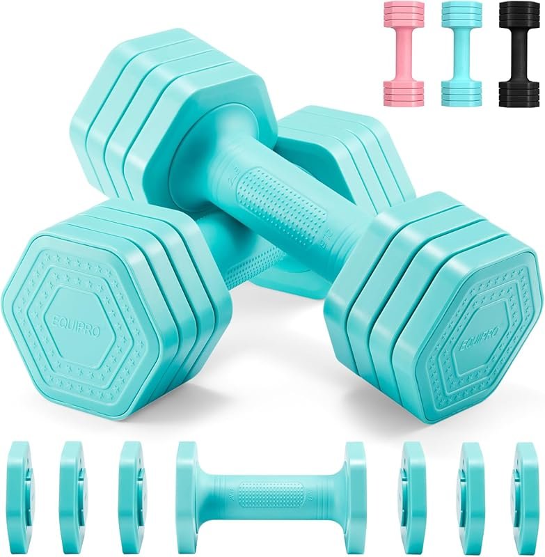 Adjustable Dumbbell Set for Women 2-5lbs with TPU Soft Rubber Handle, 