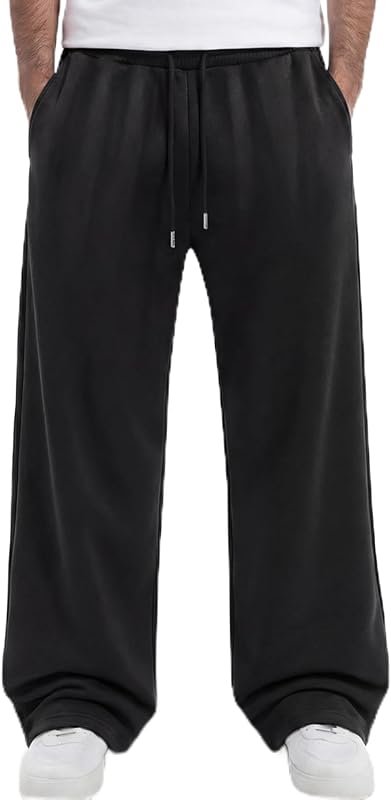 Men's Wide Leg Baggy Lounge Sweatpants with Pockets for Comfortable Ev