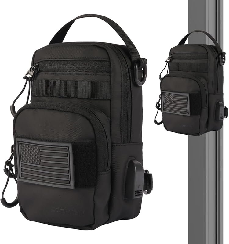 LEPHYON Magnetic Crossbody Gym Bag with USB Port – Multi-Carry Sling f