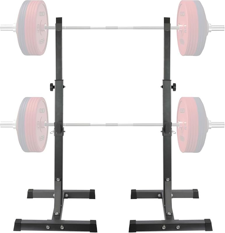 Adjustable Squat Rack with 550Lbs Capacity and 40-66 Inch Height for H