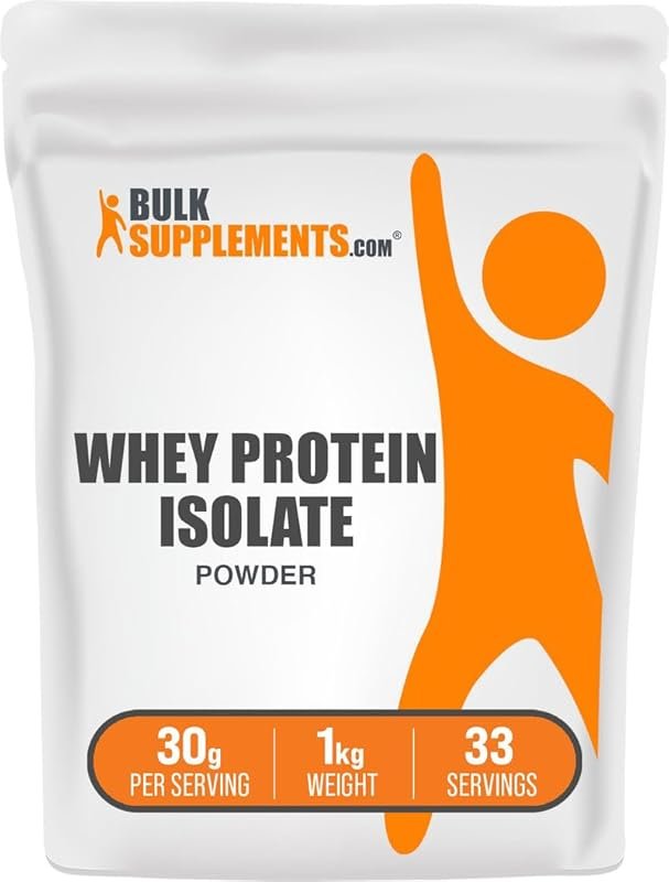 BulkSupplements Unflavored Whey Protein Isolate – 30g Protein per Serv