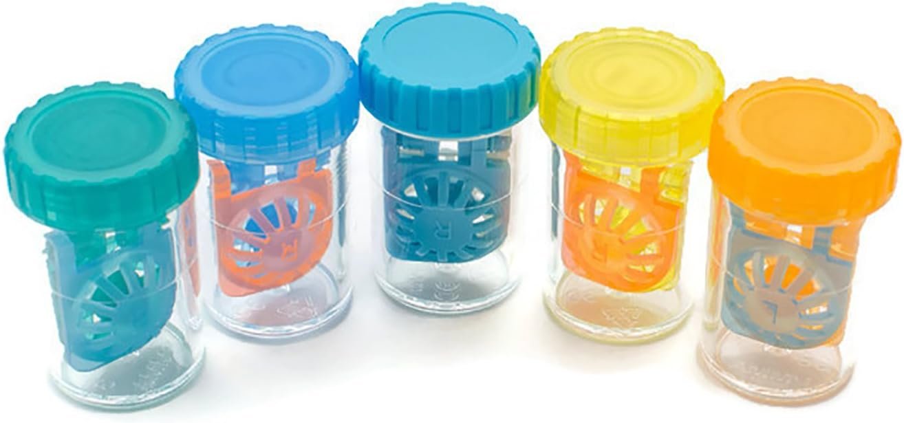 10-Pack Colorful Contact Lens Barrel Cases with Cleaner, Lightweight L