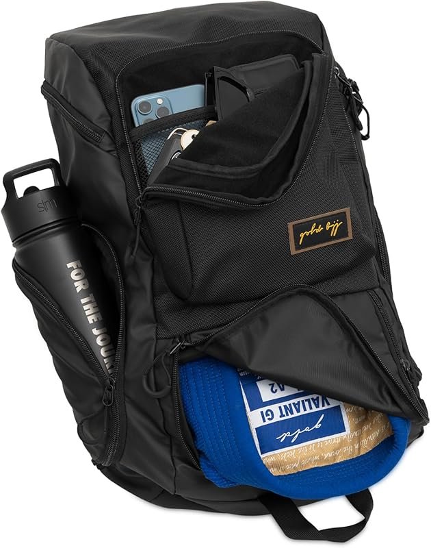 Gold BJJ Jiu Jitsu Backpack – Heavy Duty Gym Bag with Waterproof Gi Pocket