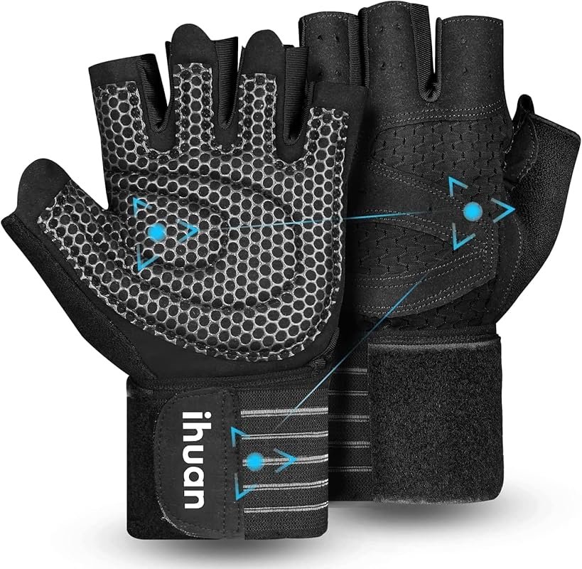 Ventilated Gym Workout Gloves with Wrist Support – Full Palm Protectio
