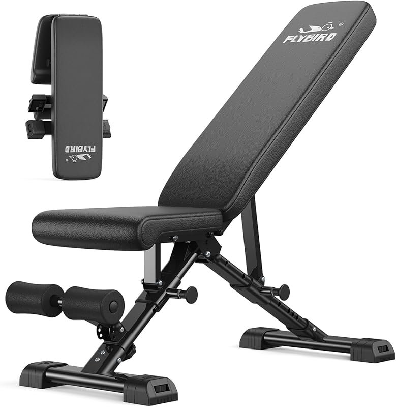 FLYBIRD Adjustable Weight Bench, ASTM-Certified 800LBS Foldable Workou