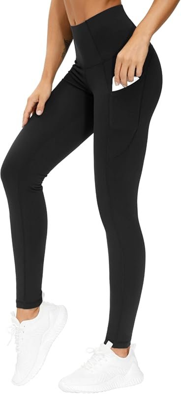 Thick High Waist Yoga Leggings with Pockets and Tummy Control for Wome