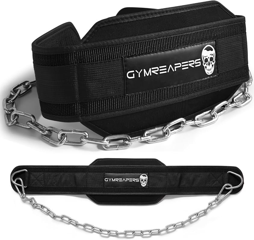 Heavy Duty Steel Chain Dip Belt for Weightlifting, Pull Ups & Dips, Du