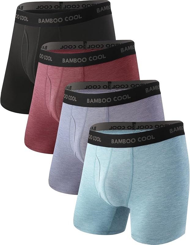 BAMBOO COOL Men's Ultra Breathable Boxer Briefs with ComfortFlexible Waistband