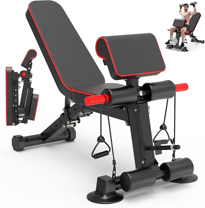 Adjustable Weight Bench for Home Gym – Portable, No Installation, Strength Training