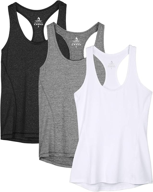 icyzone 3-Pack Women's Racerback Athletic Tank Tops – Lightweight Runn