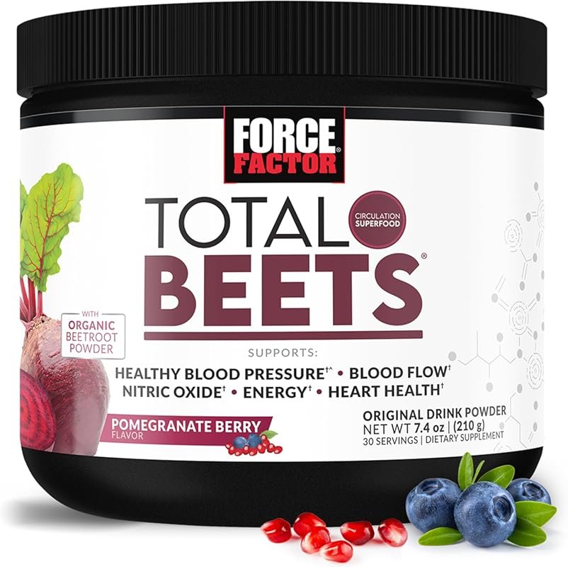 Force Factor Total Beets Superfood Powder with Nitrates for Circulation