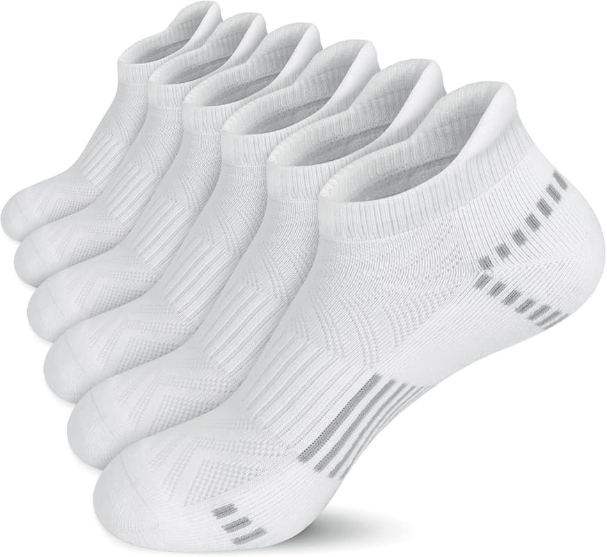 Airacker Breathable Cushioned Ankle Socks for Men & Women – 6 Pairs, L