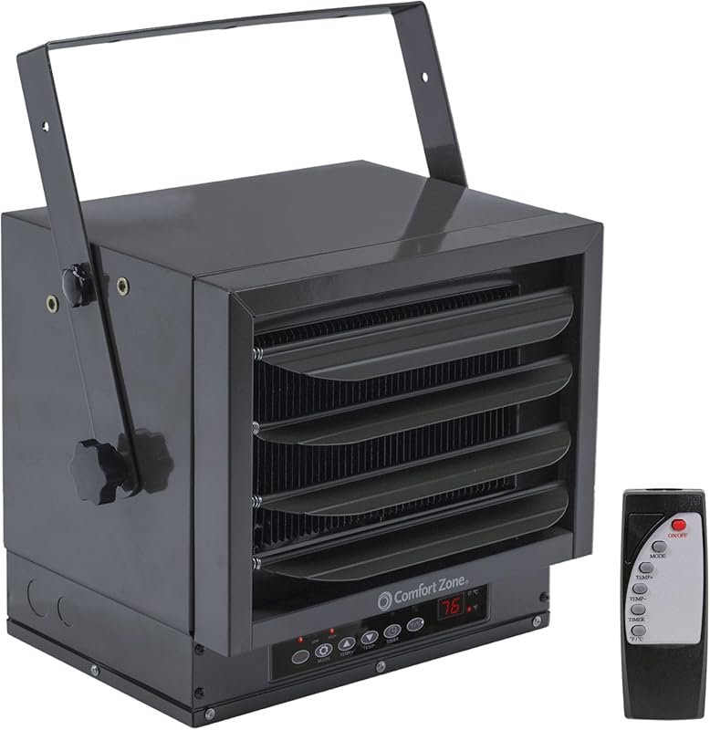 Comfort Zone 7,500W 240V Ceiling Mount Garage Heater with Remote, Digi