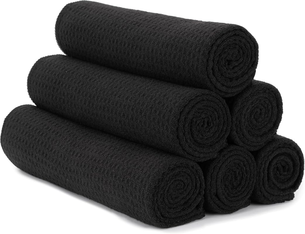 S&T INC. 6-Pack Microfiber Gym Towels, 16x27 Inch Yoga Towel for Home 